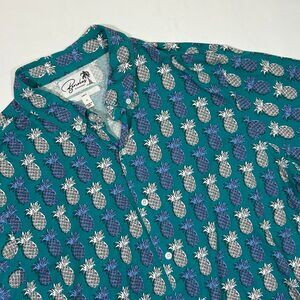 EUC‎ Bonobos Pineapple Print Slim Fit Short Sleeve Button-Down Shirt Mens XL